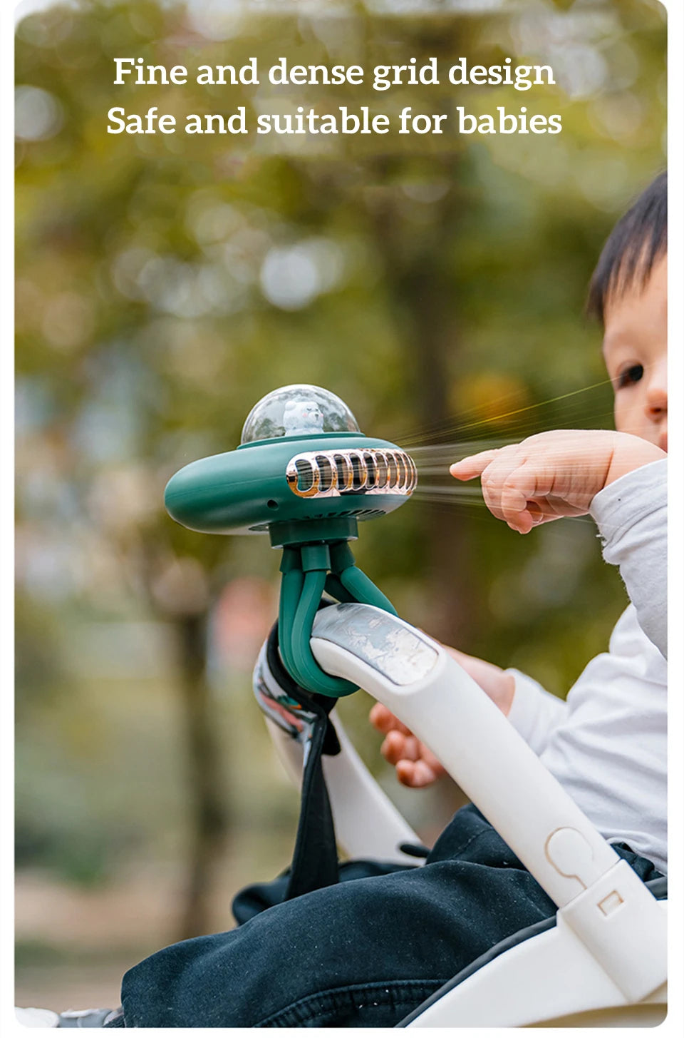 Safe Bladeless Baby Stroller Fan
